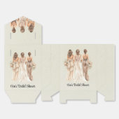 セージグリーンのウェディングパーティー ブライズメイドのシャワー フェイバーボックス (見開き)