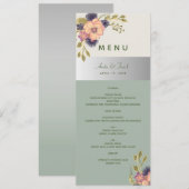 セージグリーンのウェディングメニュー メニュー (正面/裏面)