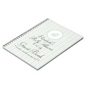 セージグリーンのエレガントなベビーシャワーの来客名簿 ノートブック (左側)