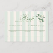 セージグリーンのガーデンチノワジエールRSVP返信カード エンクロージャーカード (正面)