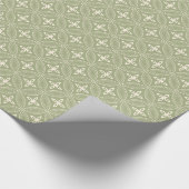 セージグリーンのギフト用包装紙のエレガントな円 ラッピングペーパー (角)