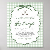 セージグリーンのギンガムチェックのゴルフ "A Message from the Bump" ポスター (正面)