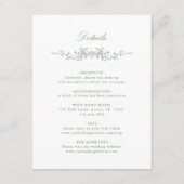 セージグリーンのクラシックフランス花柄結婚式の詳細 エンクロージャーカード (正面)