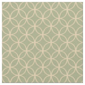 セージグリーンのクリーム色の茶円 ファブリック (クローズアップ)