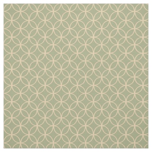 セージグリーンのクリーム色の茶円 ファブリック (見本)