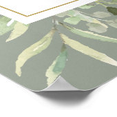 セージグリーンのグリーンウェディング ウェルカムサイン ポスター (角)