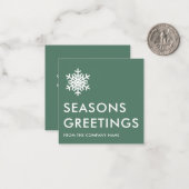 セージグリーンのコーポレート ビジネス シーズン グリーティング ノートカード (正面/裏面インサイチュ)