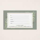 セージグリーンのゴールドグリーンビジネスギフト券 (裏面)