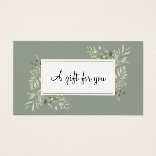 セージグリーンのゴールドグリーンビジネスギフト券 (正面)