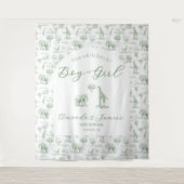 セージグリーンのサファリ・トイレ・ジェンダー・リベール・バナー タペストリー (正面)