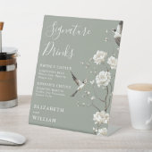 セージグリーンのシグネチャードリンク結婚ズ 台座サイン (インサイチュ)