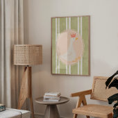 セージグリーンのシリ―ゴースのベビー・ルームプリント ポスター