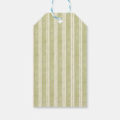 セージグリーンのストライプがレトロなエレガントな結婚式前祝賀会 ギフトタグ (裏面)