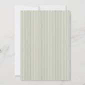 セージグリーンのストライプの名前入り便箋セット ノートカード (裏面)