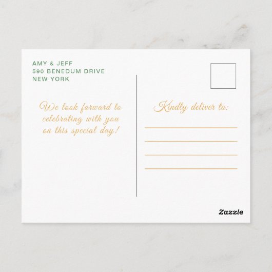 セージグリーンのダークスキンプリンセス誕生日パーティー ポストカード (裏面)