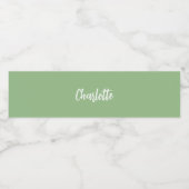 セージグリーンのネームスクリプト ペットボトルラベル (シングルラベル)