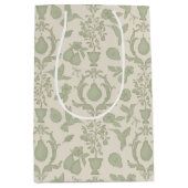 セージグリーンのパーフェクトペア ブライダルシャワーのギフトバッグ ミディアムペーパーバッグ (正面)