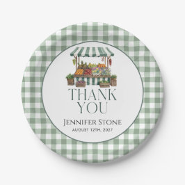 セージグリーンのフレッシュな市場スタイル ペーパープレート