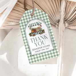 セージグリーンのブライダルシャワー ギフトタグ