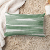 セージグリーンのモダンな水彩画のLumbarの枕 ランバークッション (ブランケット)