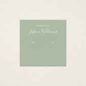 セージグリーンのモダンスクリプトイヤリングディスカード (正面)