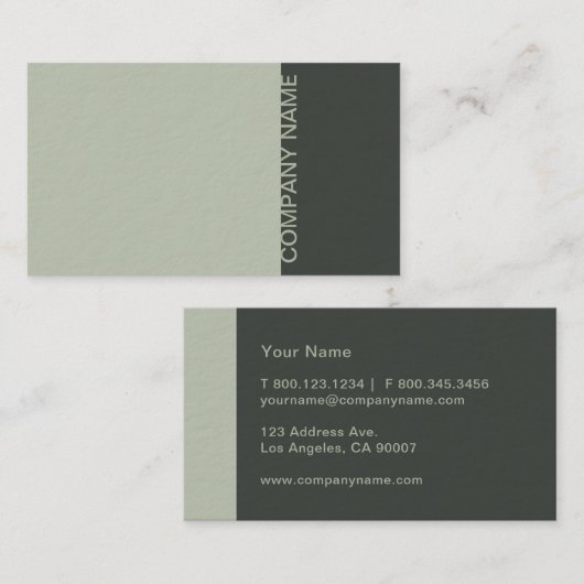 セージグリーンのモダン 名刺 (正面/裏面)