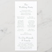 セージグリーンのモノグラムボタニカルリースの結婚式 プログラム (裏面)