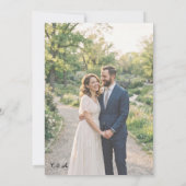 セージグリーンのユーカリの写真の結婚式招待状 招待状 (裏面)