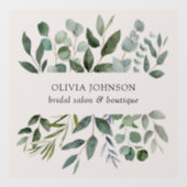 セージグリーンのユーカリの葉のドア ウィンドウサイン (シート)