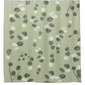 セージグリーンのユーカリ現代的なパターン　トレンディー シャワーカーテン (正面)