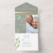 セージグリーンのユーカリ結婚式招待状 オールインワン招待状 (内側)