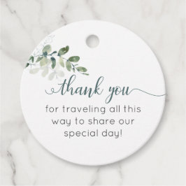 セージグリーンのユーカリ 感謝を表すラベル フェイバータグ