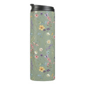 セージグリーンのワイルドフラワーパーソナライズド タンブラー (回転右)