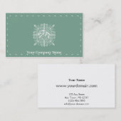 セージグリーンのヴィンテージのモノグラムビジネス 名刺 (正面/裏面)