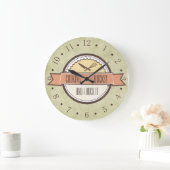 セージグリーンのヴィンテージの道具紋章の台所時計 ラージ壁時計 (ホーム)