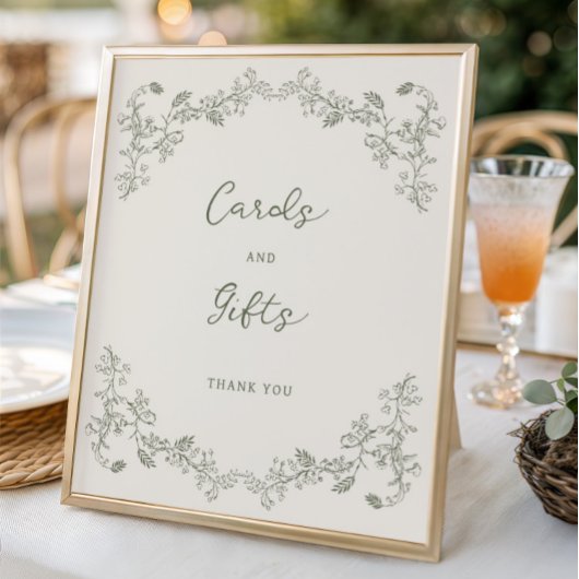 セージグリーンのヴィンテージ中国風カードギフトポスター ポスター