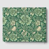 セージグリーンのヴィンテージ花柄メモリアル ゲストブック (裏面)