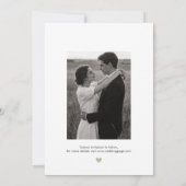 セージグリーンの写真付き結婚式「Save The Date」カード 案内状 (裏面)