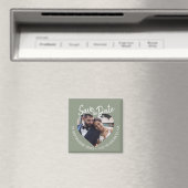 セージグリーンの写真 現代のスクリプトで「Save the Date」 マグネット (インサイチュ (食洗機))