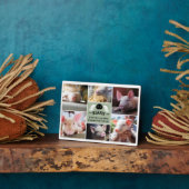 セージグリーンの天使の翼のある豚の鼻の追悼写真コラージュ フォトプラーク (側面)