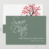 セージグリーンの山の写真 Save the Date セーブザデート (正面/裏面)
