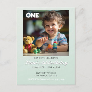 セージグリーンの感謝を伝える誕生日ポストカード ポストカード