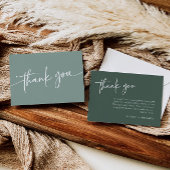 セージグリーンの感謝カード 現代的でミニマルなデザインの男の子 サンキューカード