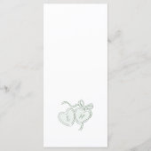 セージグリーンの手描きチャイアーズグラス ユーモラスな結婚式 メニュー (裏面)