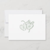 セージグリーンの手描きモノグラム入り和やかウェディングQRコード 出欠カード (裏面)