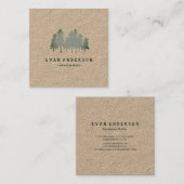 セージグリーンの松の木の森 スクエア名刺 (正面/裏面)