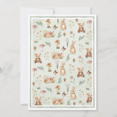 セージグリーンの森のベイビーシャワー招待状 招待状 (裏面)