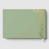 セージグリーンの植物の葉を使ったブライダルシャワー ゲストブック (裏面)