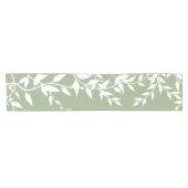 セージグリーンの植物の葉 ショートテーブルランナー (横)