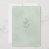 セージグリーンの植物ウェディングサンクスカード サンキューカード (裏面)